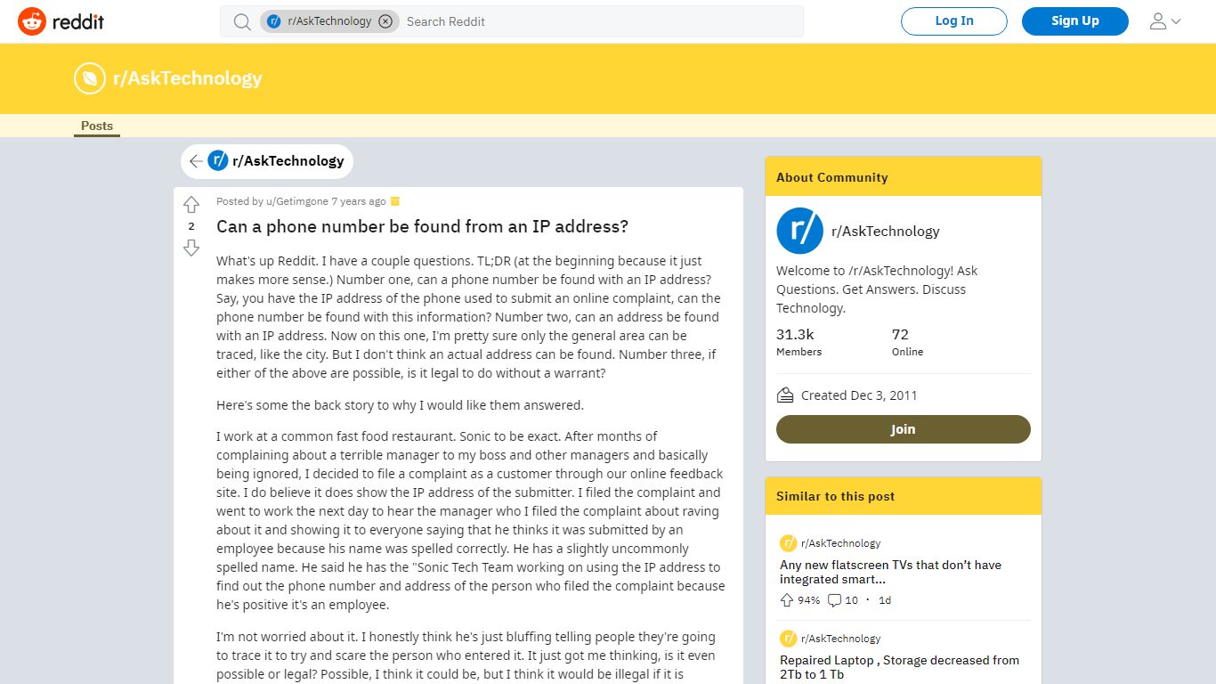 Can a phone number be found from an IP address? : AskTechnology